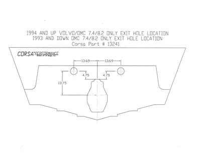 Captain's Call Transom Exit (Switchable)-1995 and Newer Volvo/OMC Model Years, 7.4L & 8.2L Non Catalyzed Standard Riser Engines- 13241
